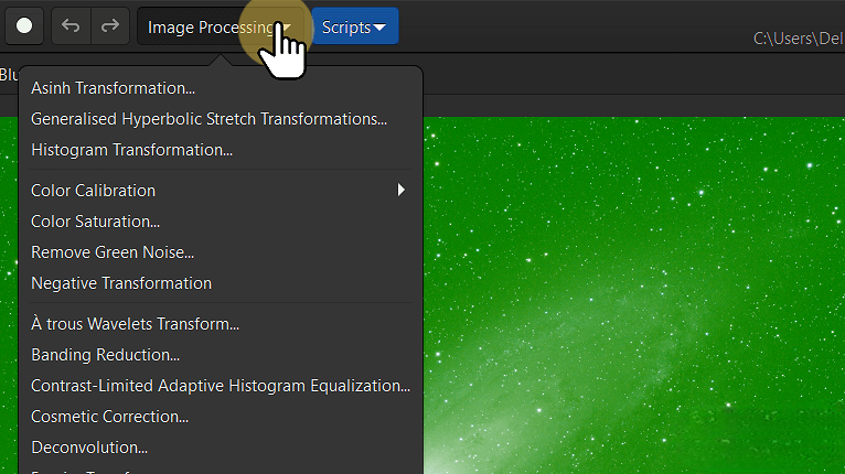 Image Processing 菜单
