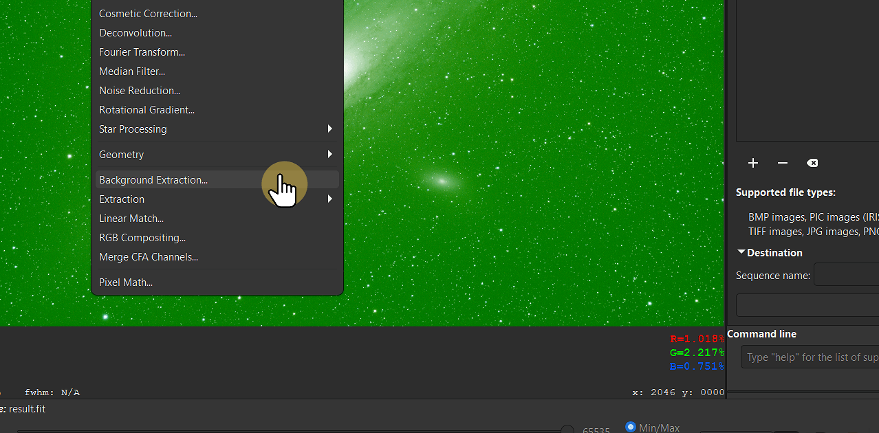 Background Extraction 选择