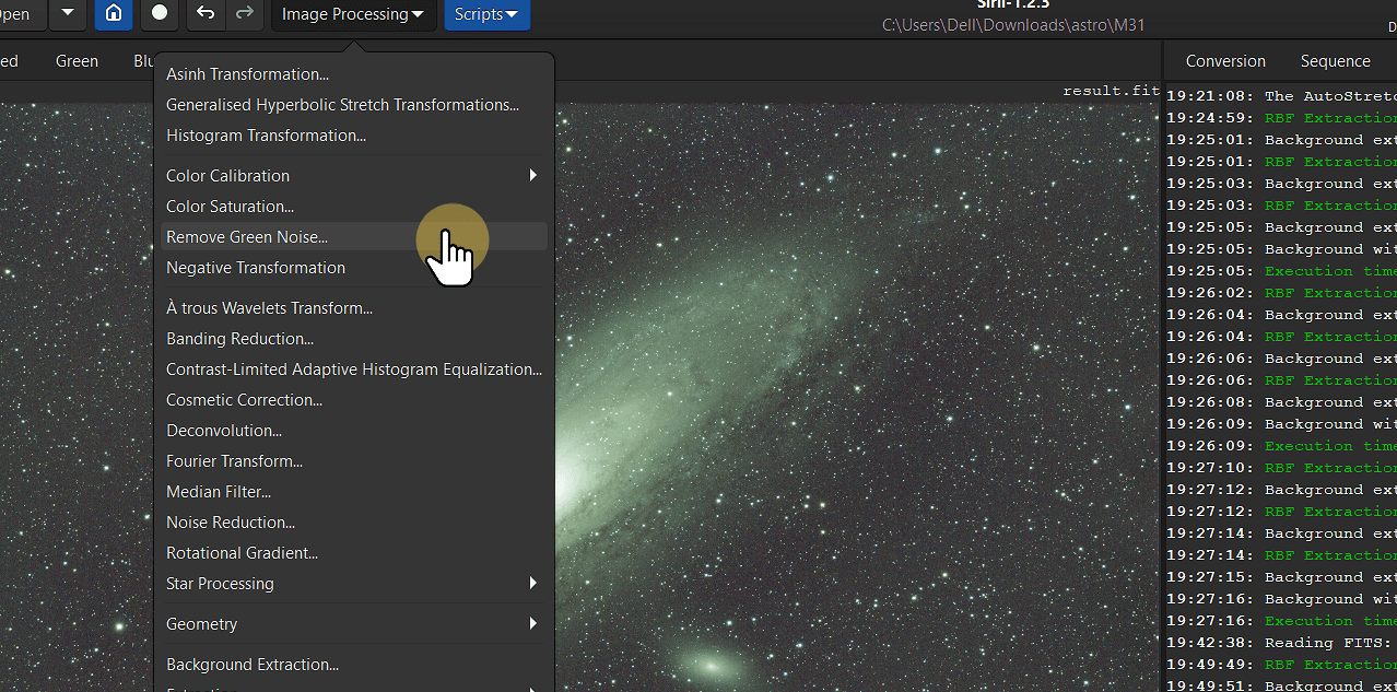 Remove green noise 选项
