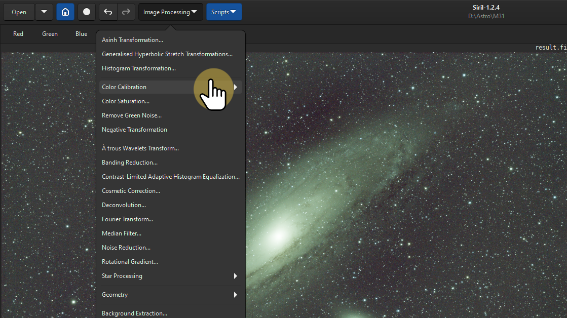 Color Calibration 菜单
